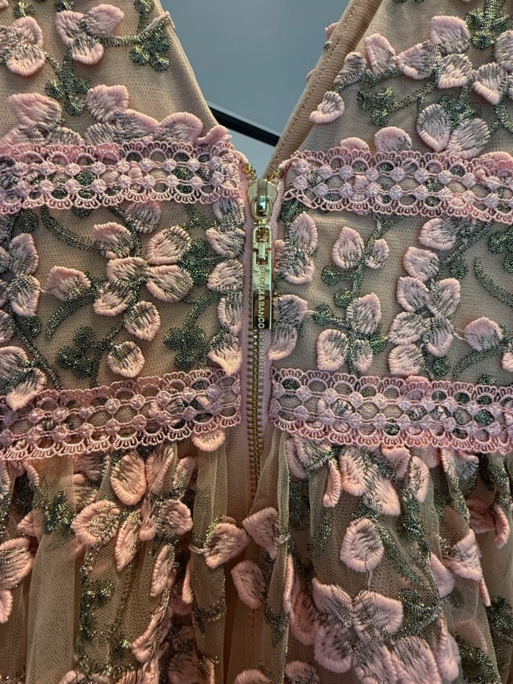 Bronx & Banco Megan Maxi Dress Rose Floral Embroidered Gown Size S - Picture 8 of 13